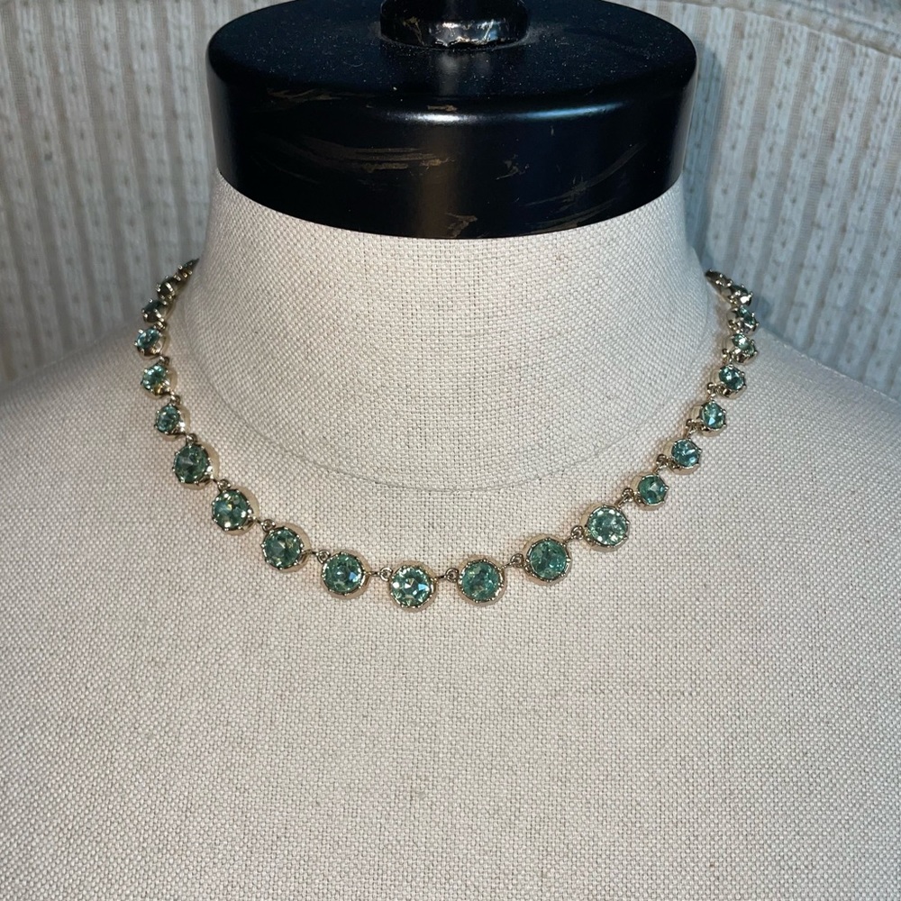 Banana Republic Goldtone Round Crystal Stone Choker Necklace